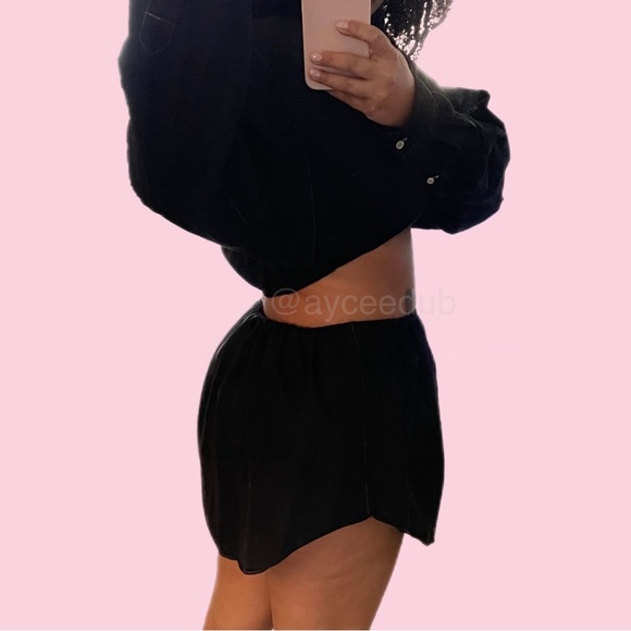 One-of-a-kind Remade Polo Crop Top/Skirt Two-Piece Set - Picture 5 of 6